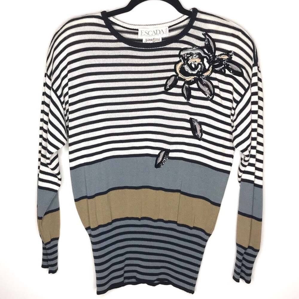 Escada By Margaretha Ley Size 4/6 Vintage 1980’s Embellished Sweater